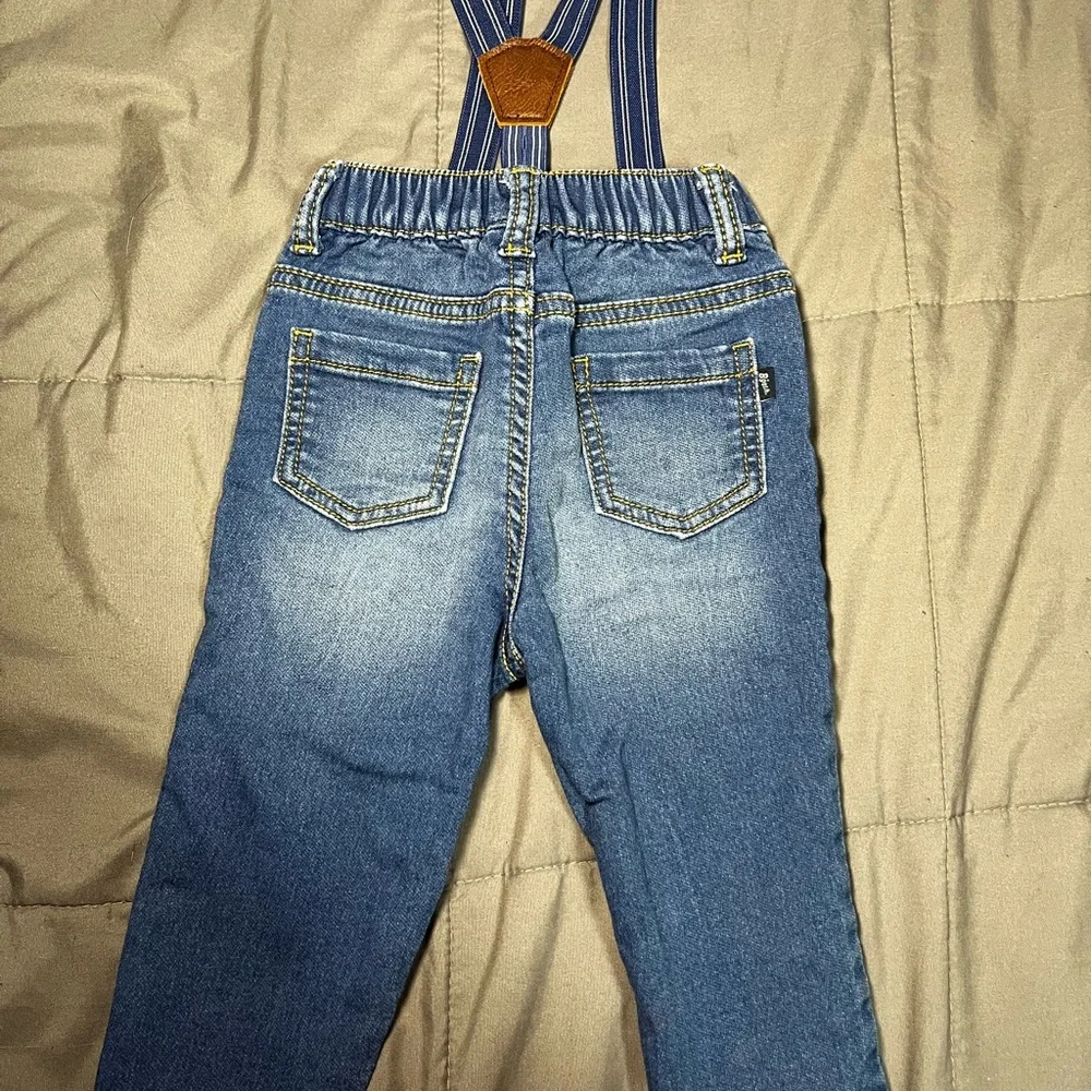 OshKosh‎ B’gosh Baby Boys 12M Suspenders Denim Jeans Blue